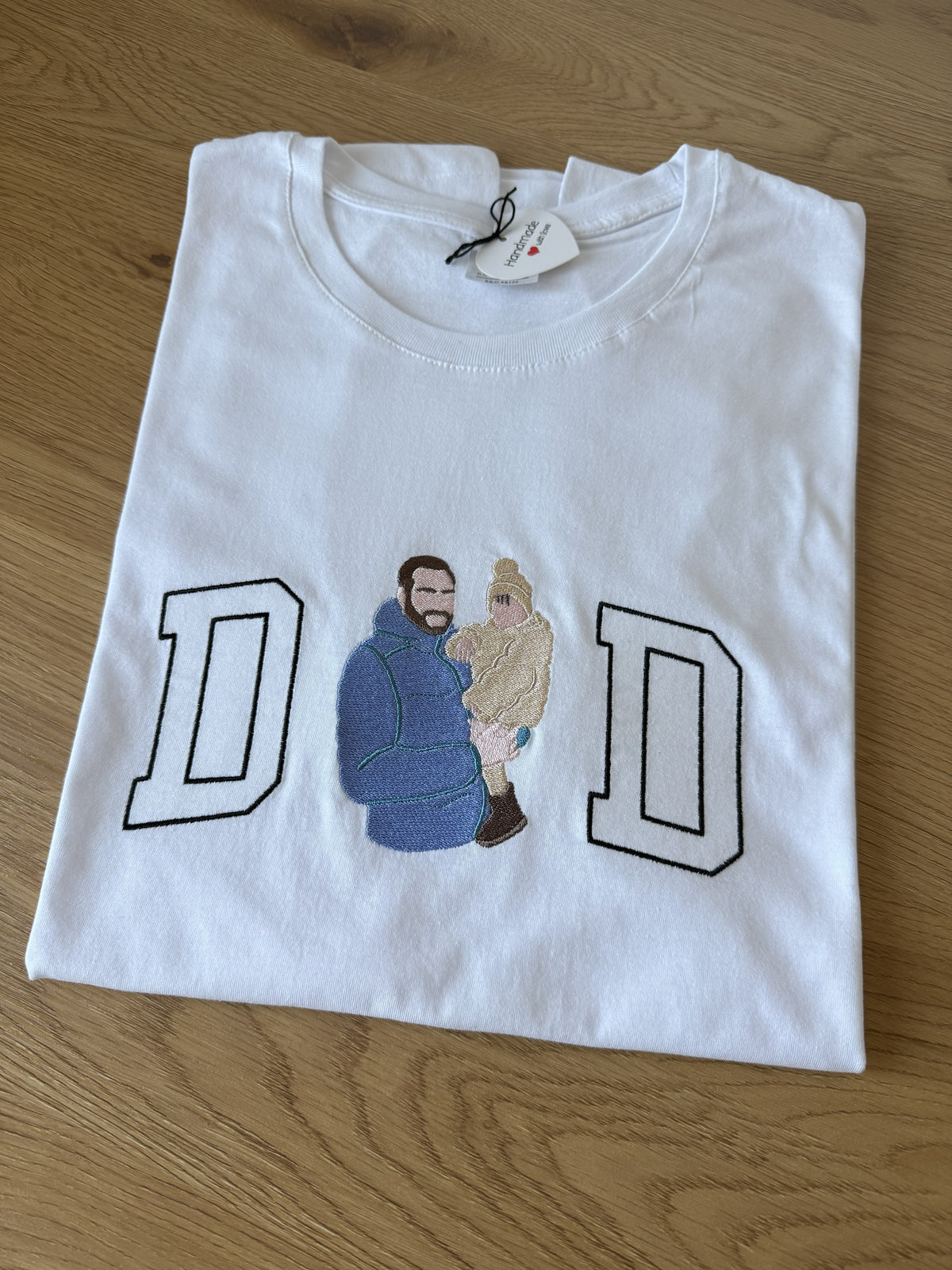 T-SHIRT/FELPA PERSONALIZZATA CON FOTO RICAMATA DAD/MOM